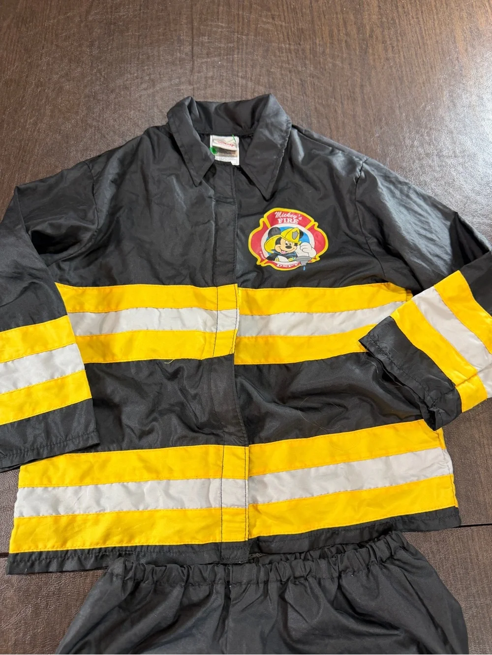 Disney Mickey Mouse Black & Yellow Firefighter Costume with Hat Sz XS